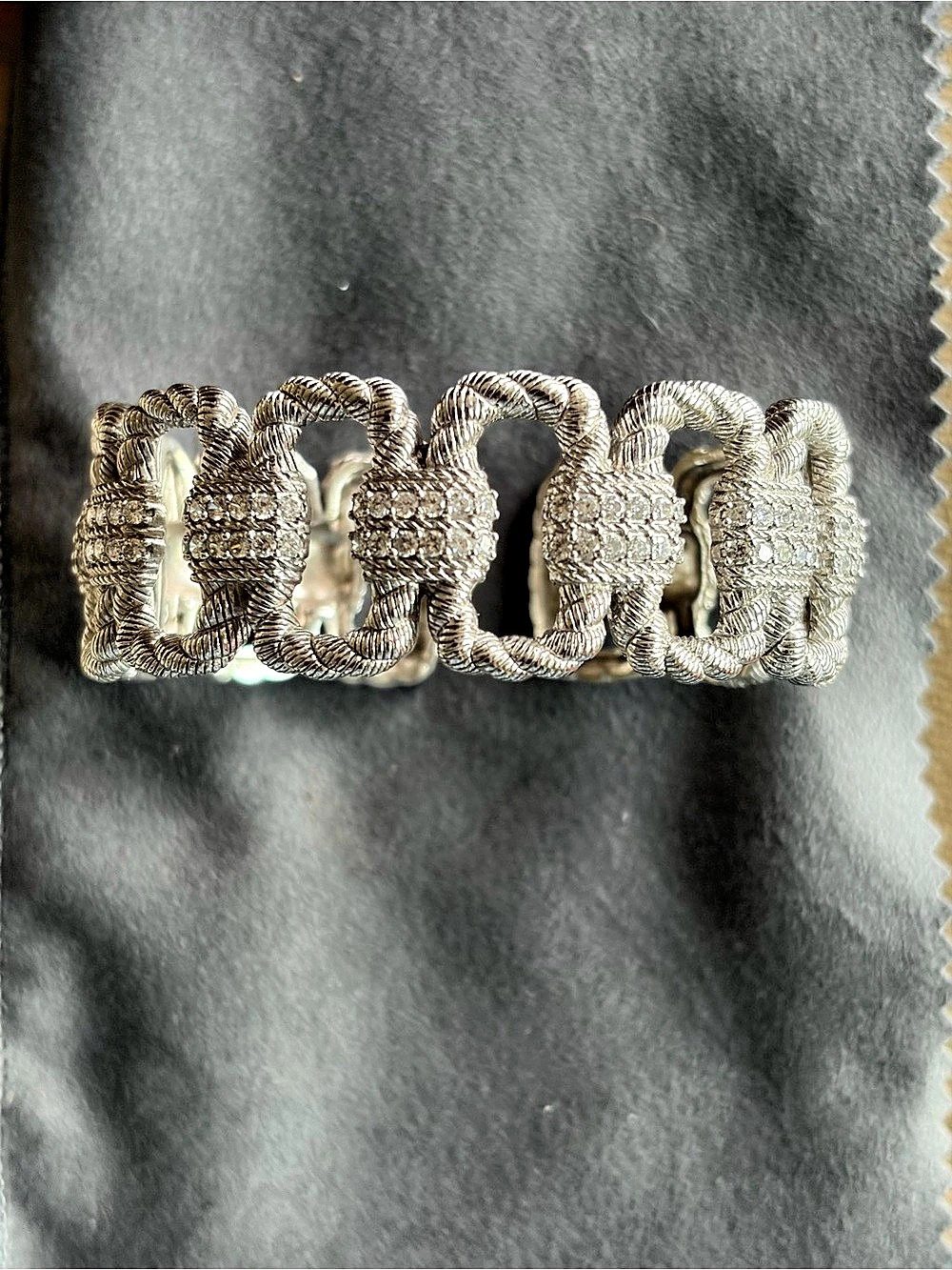 Judith Ripka Link Cuff Bracelet Silver - Picture 2 of 3
